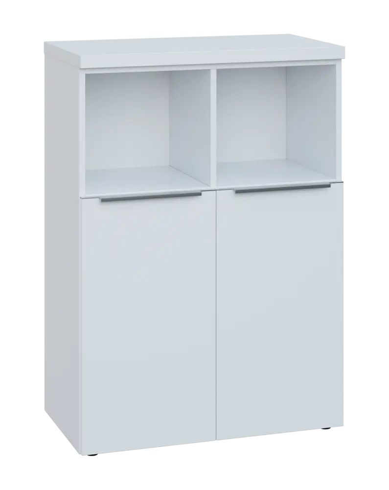 SIN 3 - 8DN2 kancelářská skříň, 2-dveřová/nika, 1120x800x400, bílá